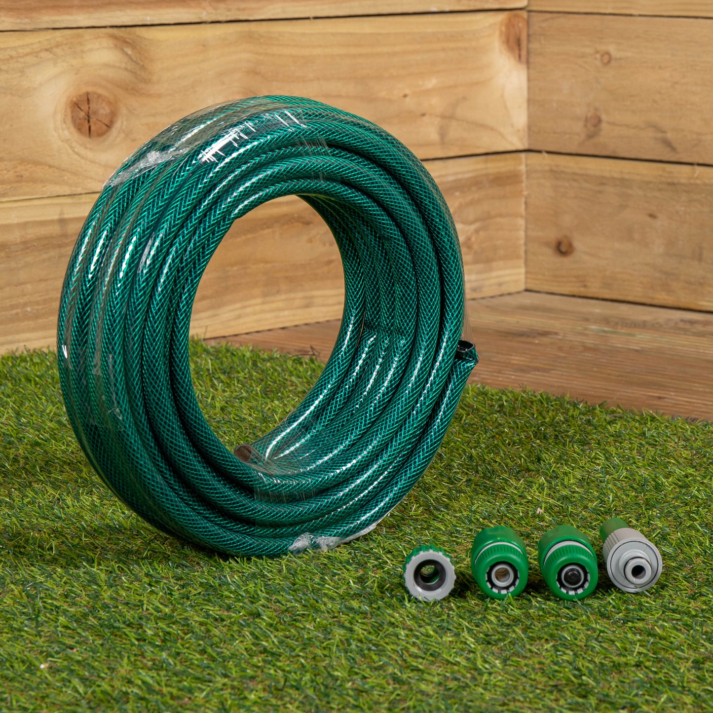 15m Garden Hose and Spray Nozzle Set