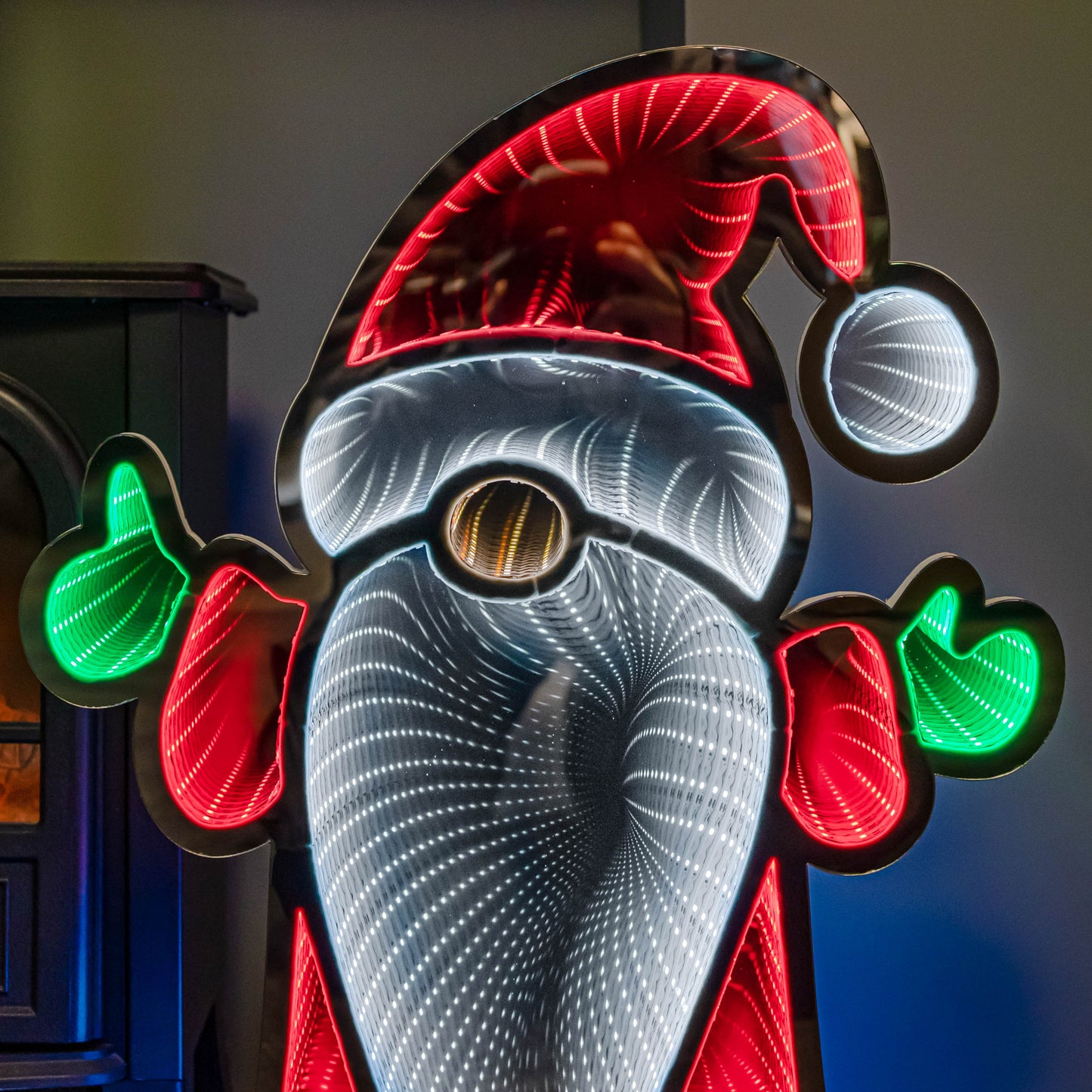 60cm Infinity Christmas Santa on Metal Base with Multi-Coloured LEDs
