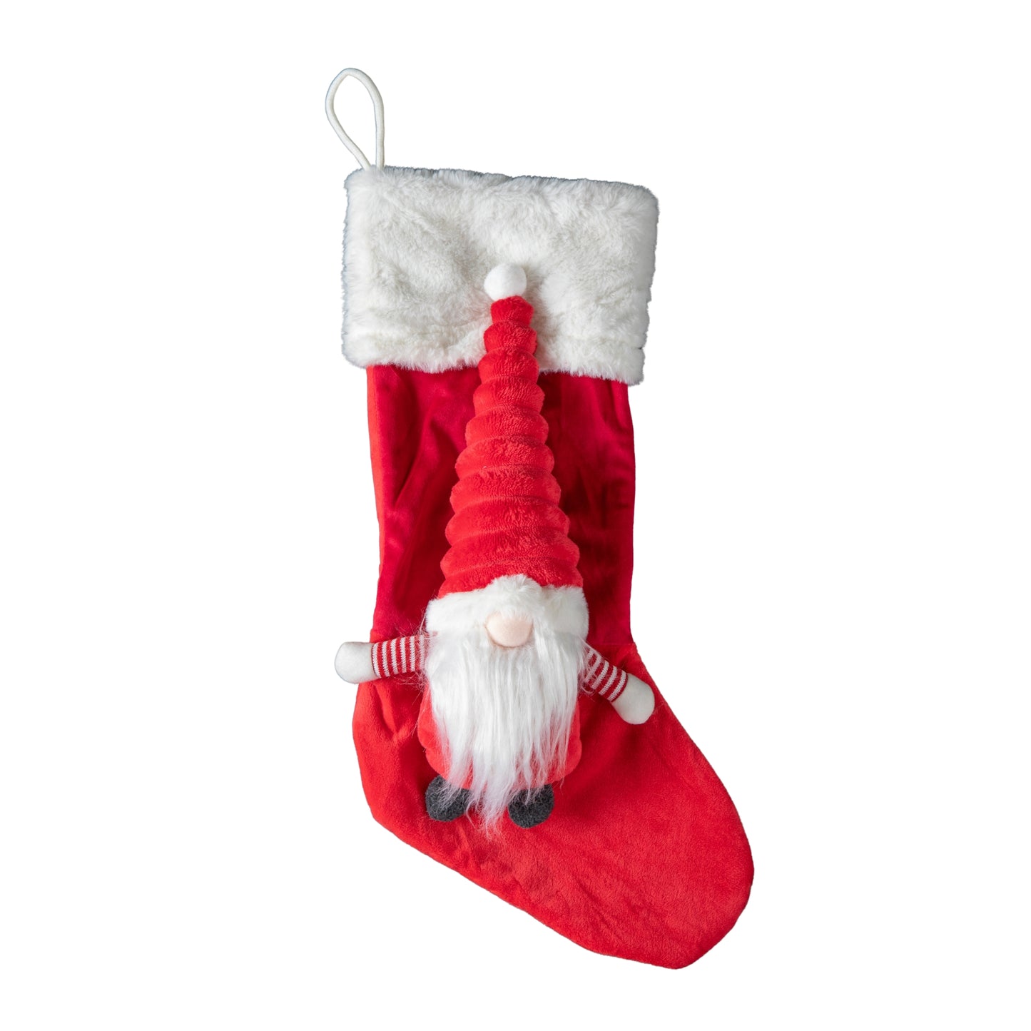 53cm Red and White Hanging Christmas Gonk Stocking