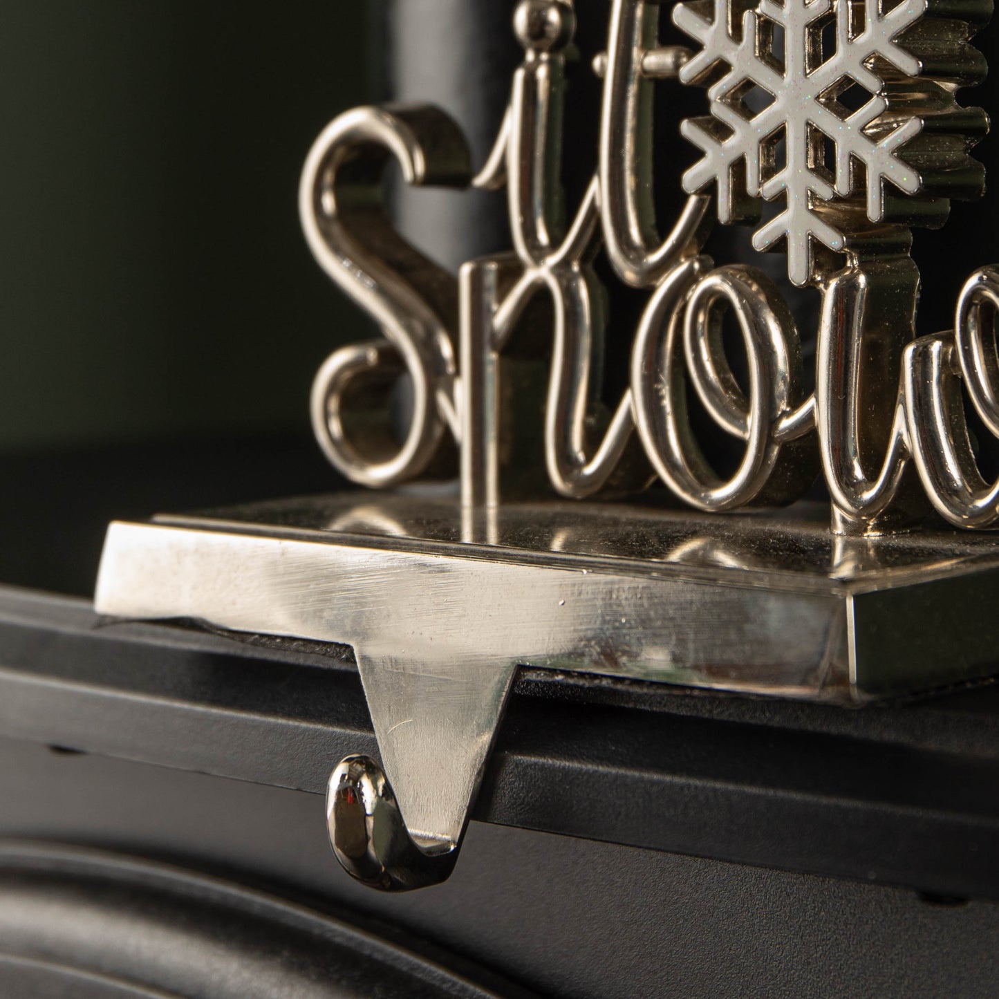 22cm Silver Christmas Stocking Hanger - Let it Snow