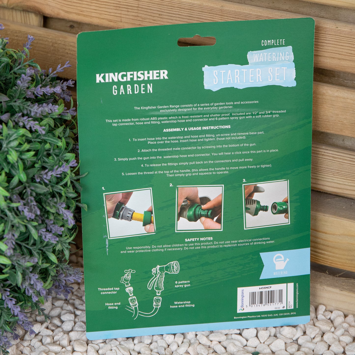 6 Pattern Garden Hose Pipe Spray Gun Set with Fittings