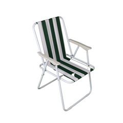 3 Pack of Folding Camping / Picnic Chair in Green and White Garden Patio