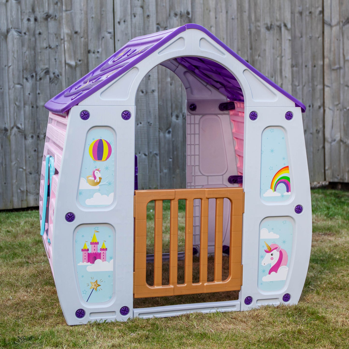 1.09m Purple Kids Indoor Outdoor Plastic Wendy House Unicorn Magical Playhouse