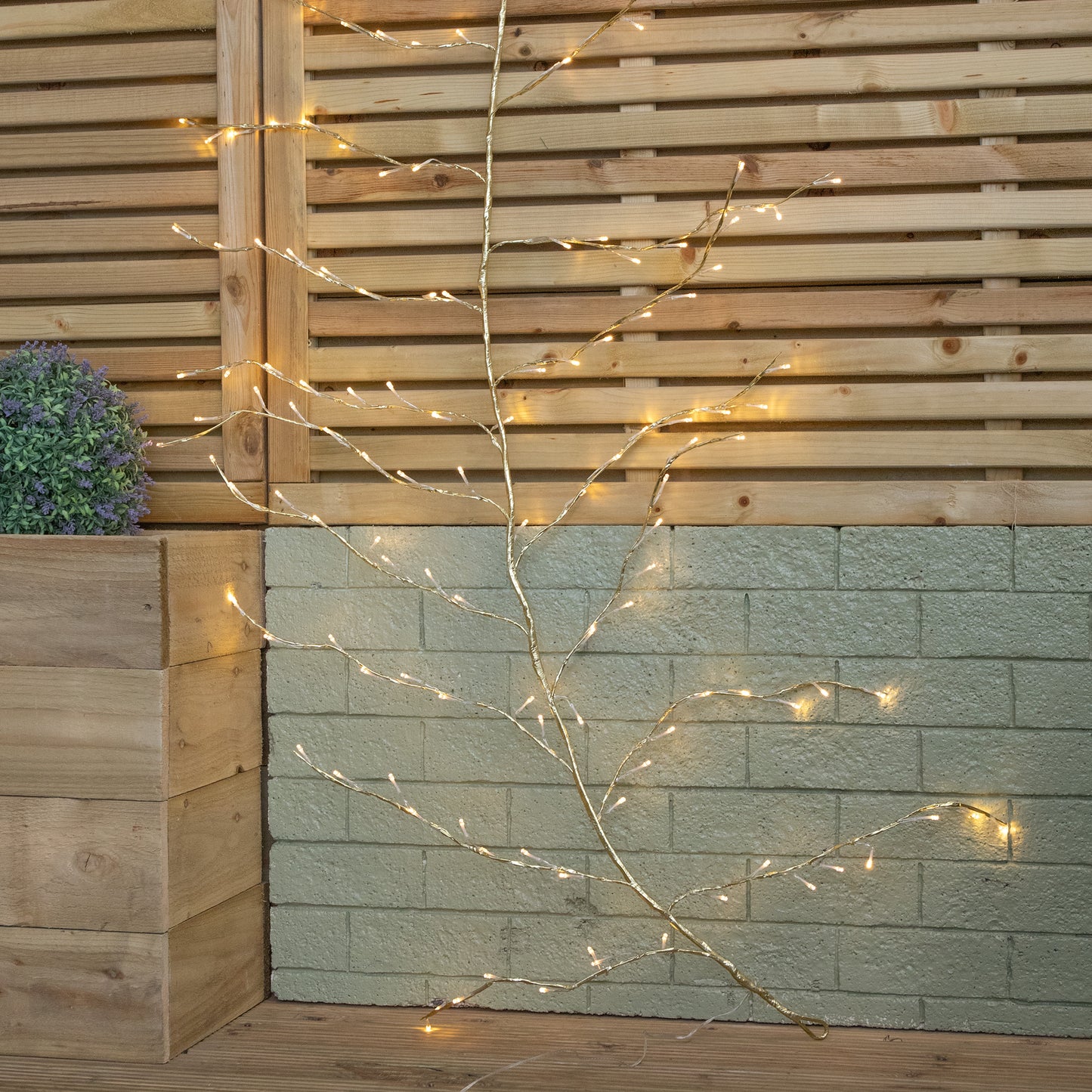 3m Light up Gold Christmas Garland Branch with 288 Warm White LEDs