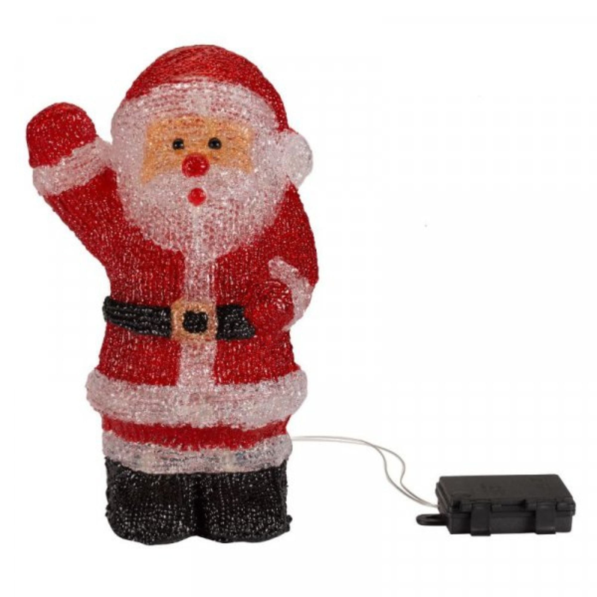 28cm Battery Operated LED Light up Acrylic Christmas Santa Decoration