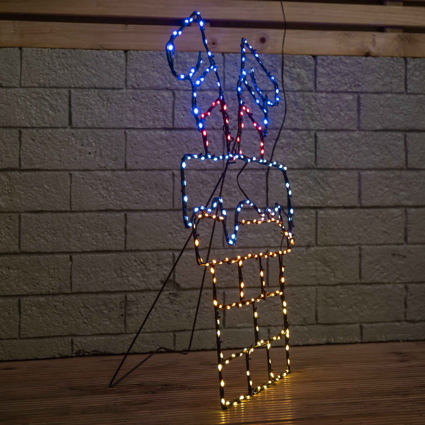 60cm x 45cm Light up FlexiBrights Santa Down Chimney with 223 Multi-Coloured LEDs
