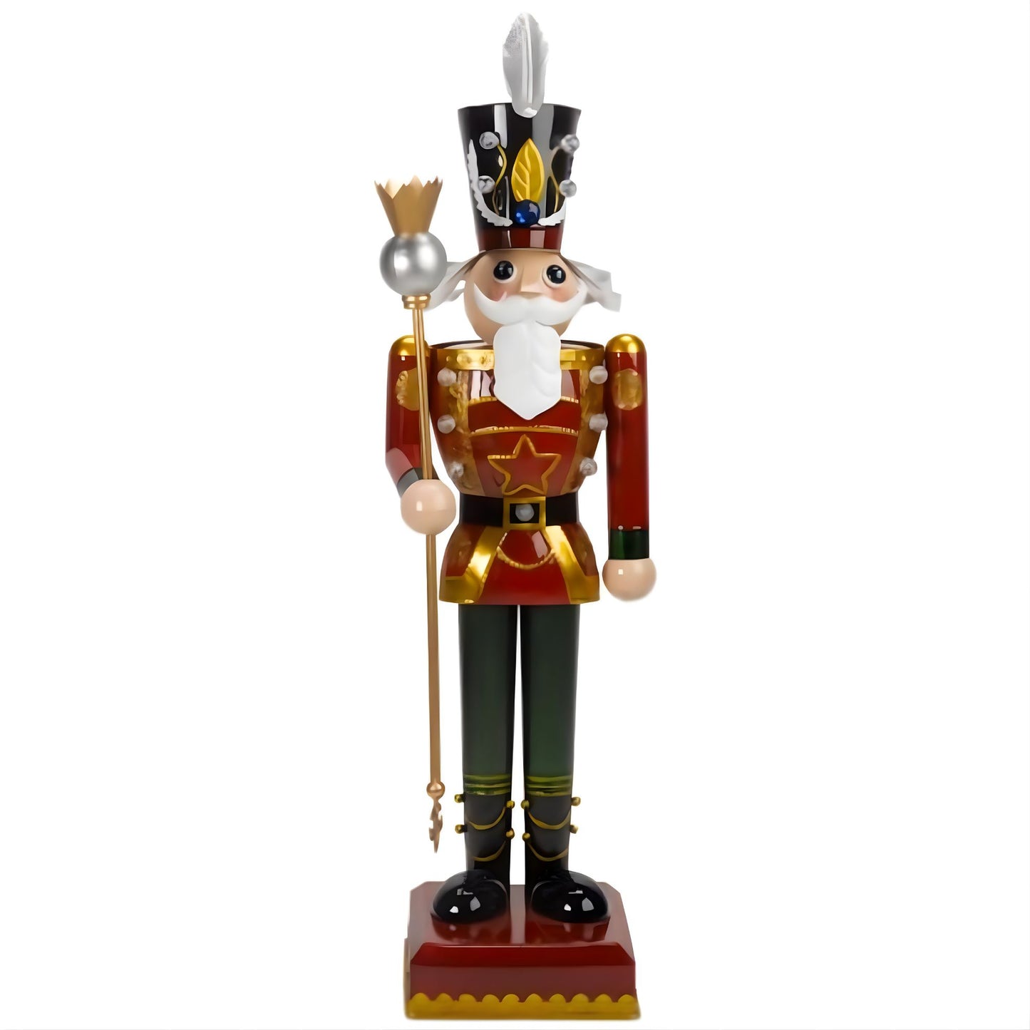 80cm Light Up Nutcracker Soldier LED Christmas Wooden Ornament Home Decoration