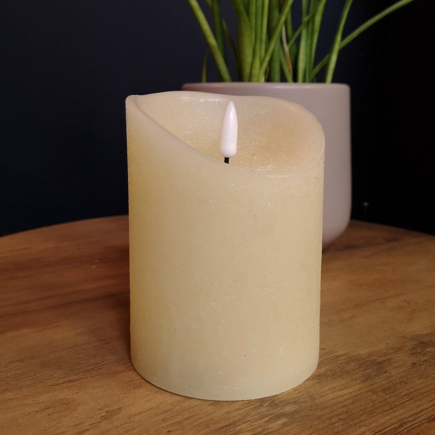 125mm Premier Christmas Cream Flickerbright Candle with Timer