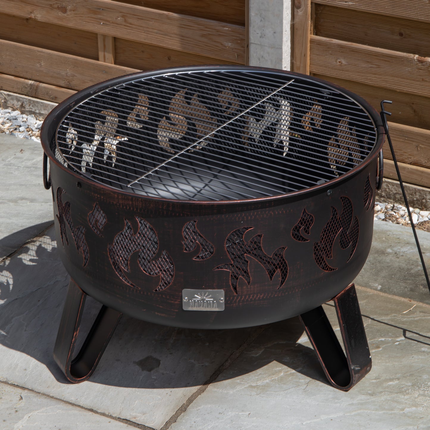 60cm Black Steel Fuego Deepbowl Outdoor Firepit
