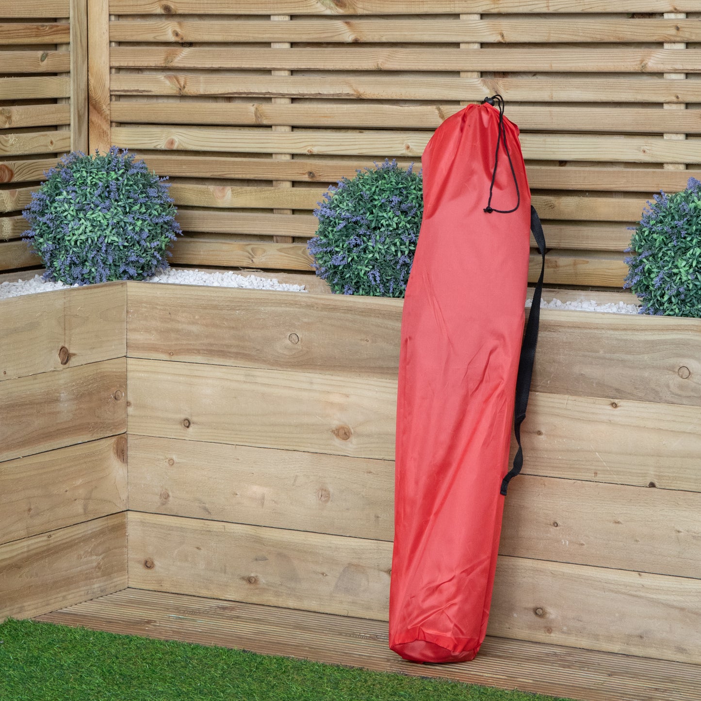 Luxury Padded High Back Outdoor Folding Chair with Cupholder in Red