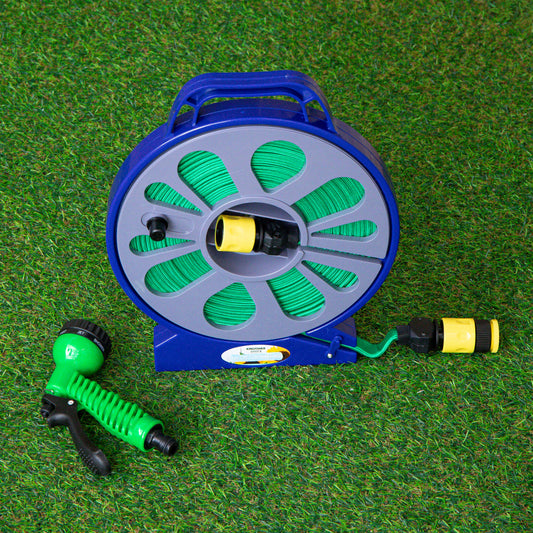 15m Lay-Flat Garden Hose Pipe with Storage Cassette