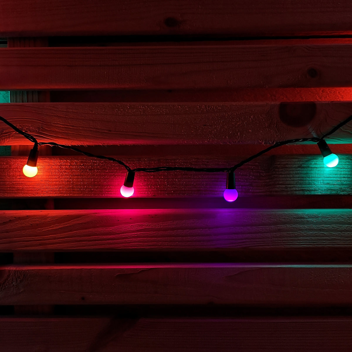 50 LED Pearl Berry Multi-Action Christmas String Lights in Rainbow