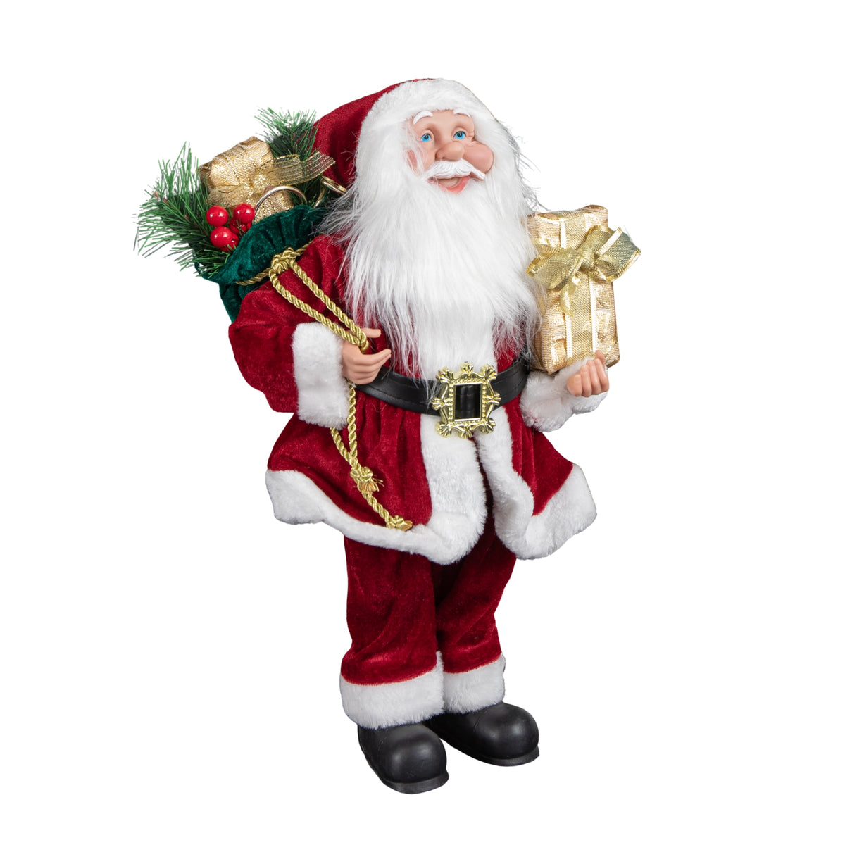 40cm Red Standing Santa with Gift Sack Christmas Indoor Decoration