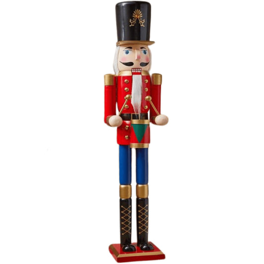 1.5m (5ft) Tall Wooden Hand Painted Christmas Nutcracker Decoration