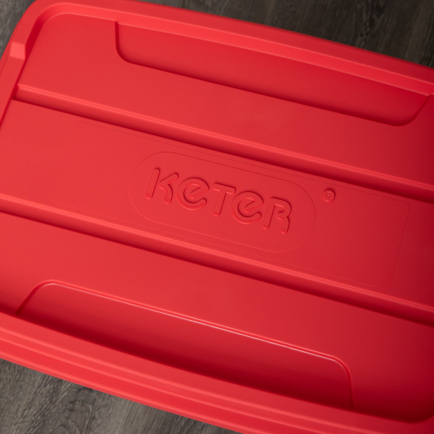 37L Black and Red Tuff Stackable Storage Box with Lid and Carry Handles