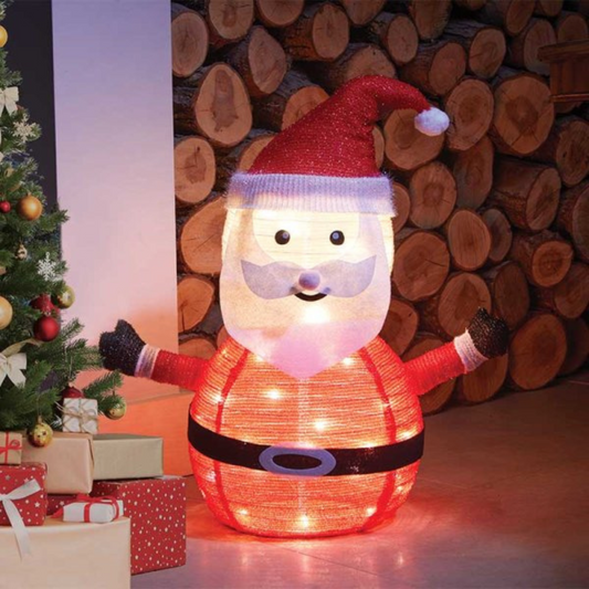 72cm Battery Operated Light up Pop up Christmas Santa with Warm White LEDs