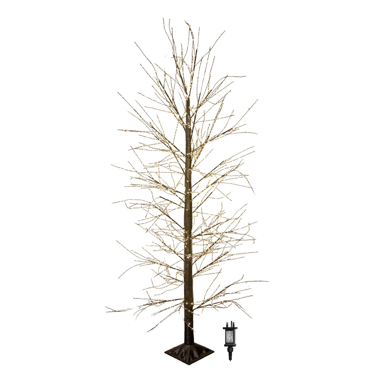 7ft (2.1m) Light up Black Micro Dot Christmas Tree with 1700 Warm White LEDs