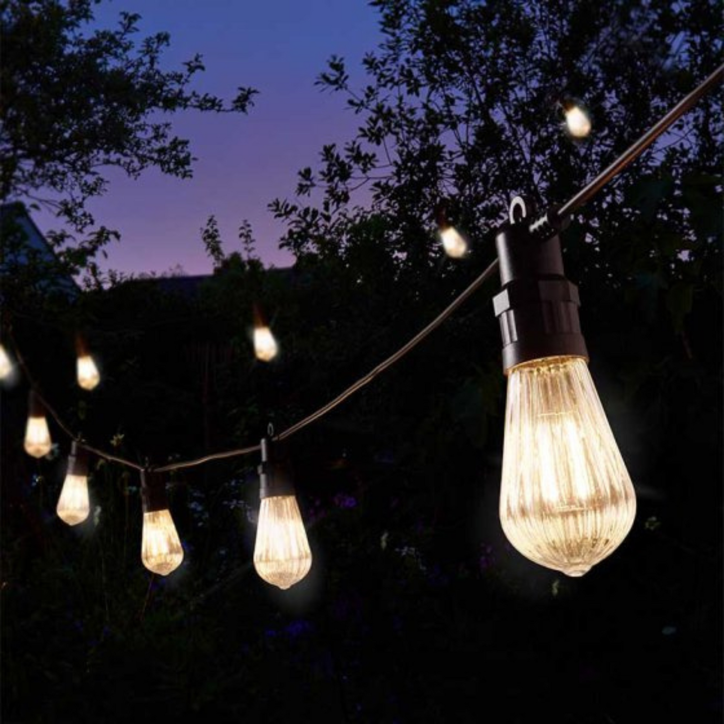 9.5m Set of 20 Connectable Fluted Festoon String Lights with Warm White LEDs