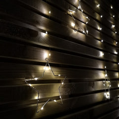 1.2m Battery Operated Christmas Star Curtain Lights with 140 Warm White LEDs