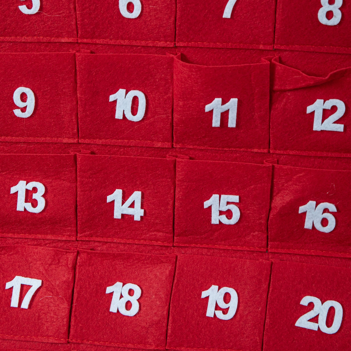 90cm Fabric Red and White Hanging Santa Advent Calendar Christmas Decoration