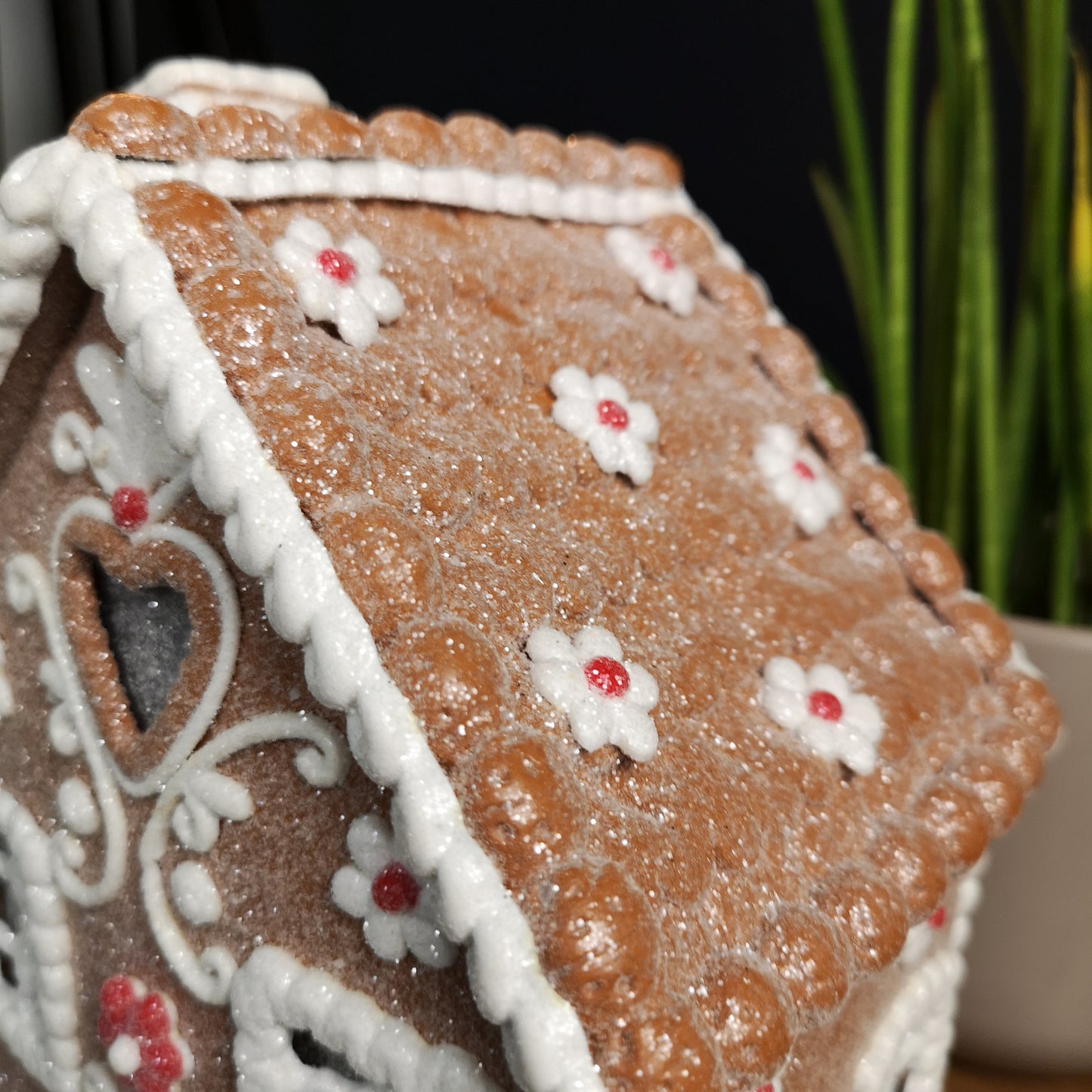 24cm Battery Operated LED Edelweiss Chalet Christmas Gingerbread House Decoration