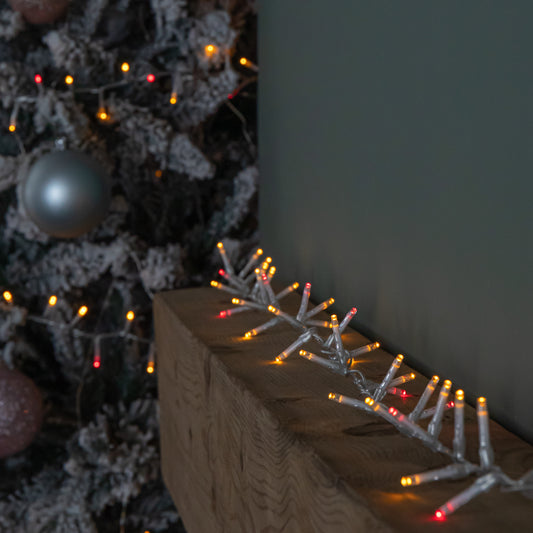 18.7m 750 LED TreeBrights Christmas String Lights with Timer in Vintage Gold and Red on Clear Cable