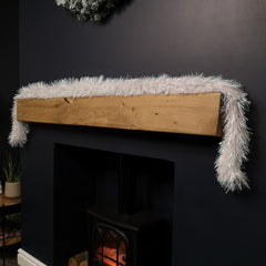 2m x 10cm Festive Tinsel Garland Christmas Tree Decoration Iridescent White