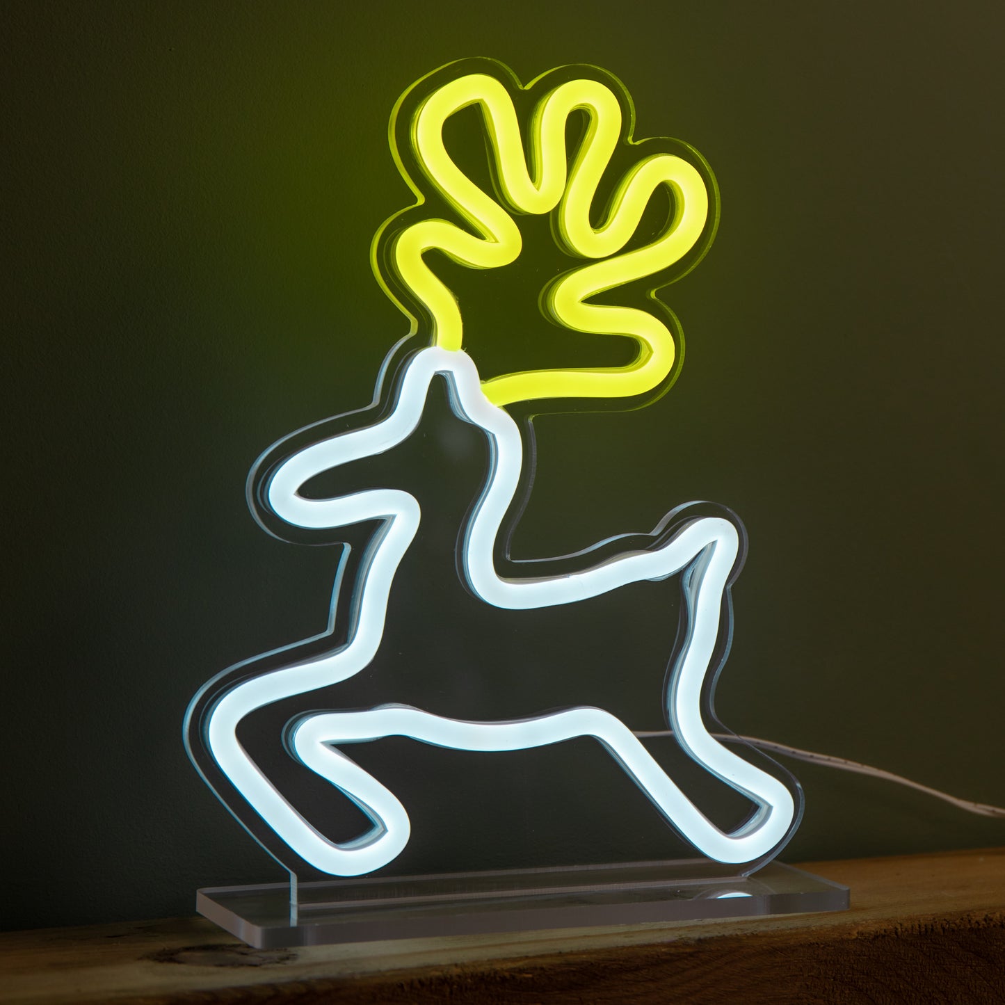 25cm Light up Christmas Reindeer Table Top Neon Sign