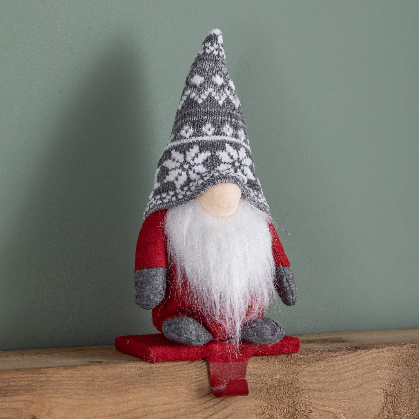 30cm Plush Gnome Gonk Christmas Stocking Holder Decoration with Red Body