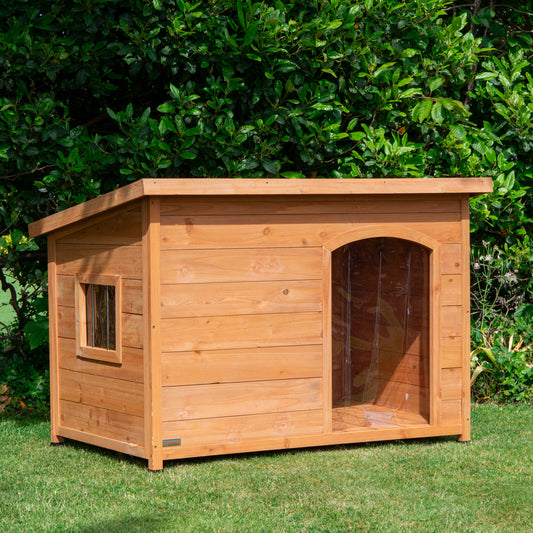 82cm x 1.16m Large Outdoor Garden Wooden Dog House Kennel with Window