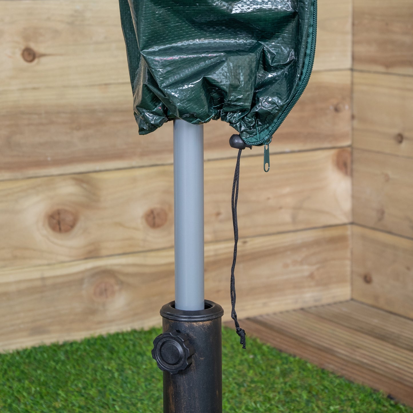 1.5m Waterproof Protective Garden Parasol Cover with Tie Down Cord & Zip