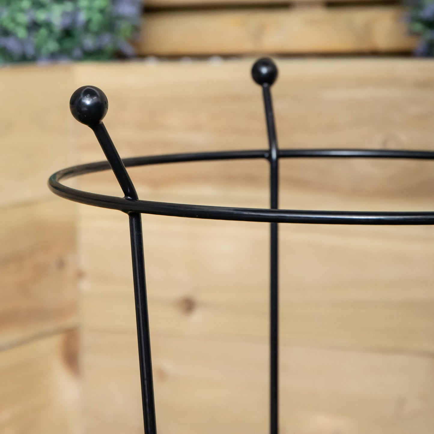Small 60cm x 35cm Heavy Duty Black Steel Herbaceous Garden Plant Support Ring