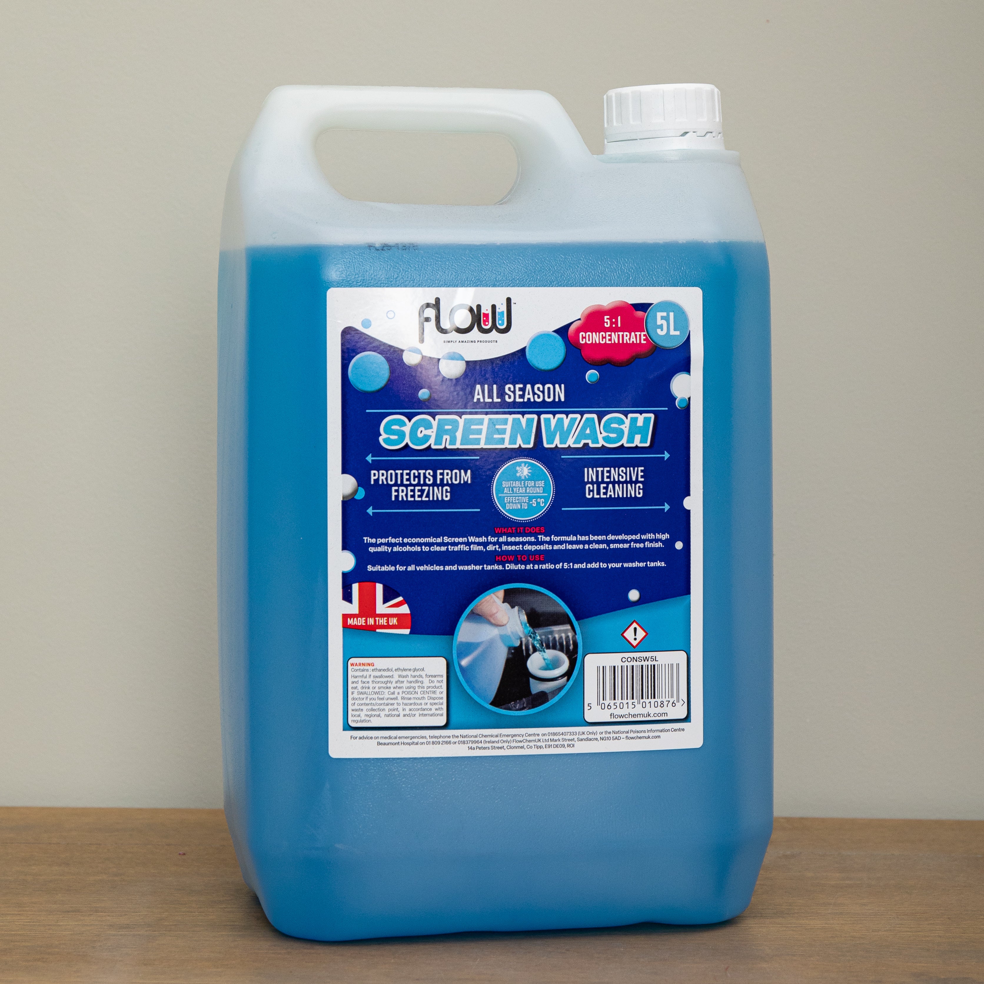 5 Litre All Season Streak Free Screen Wash Concentrate for All Vehicles
