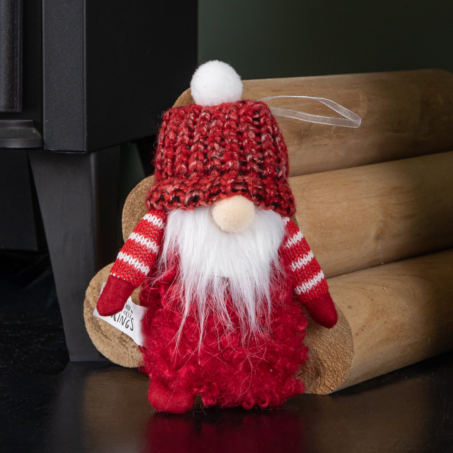 16cm Red Gonk with Bobble Hat Hanging Christmas Pendant Decoration