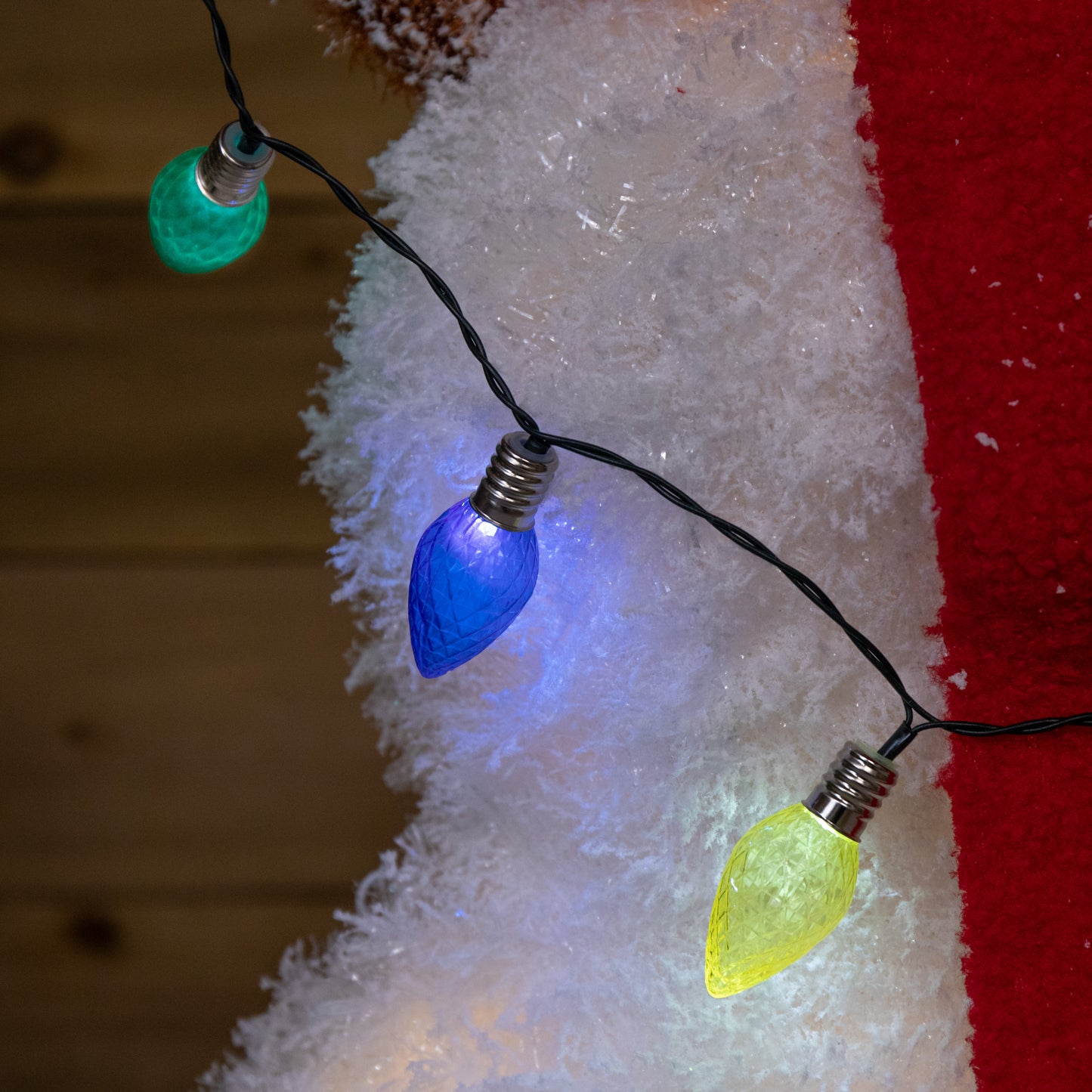 90cm Light up Frosted Tinsel Christmas Snowman with 50 White & Warm White LEDs