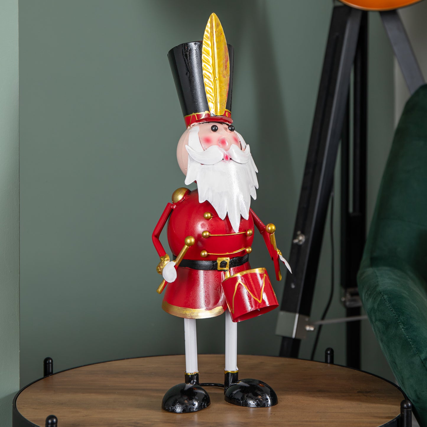 44cm Hand Painted Metal Christmas Captain Santa Decoration