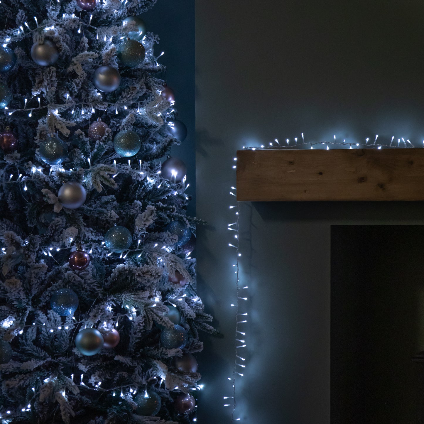 18.7m 750 LED TreeBrights Christmas String Lights with Timer in White on Clear Cable