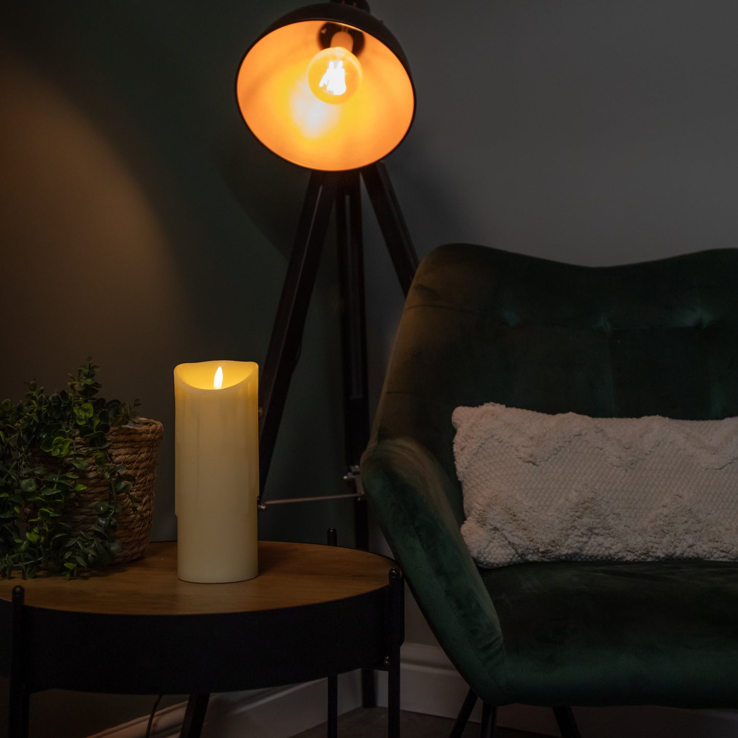 23cm LED Flickabrights Melted Edge Battery Candle in Warm White 