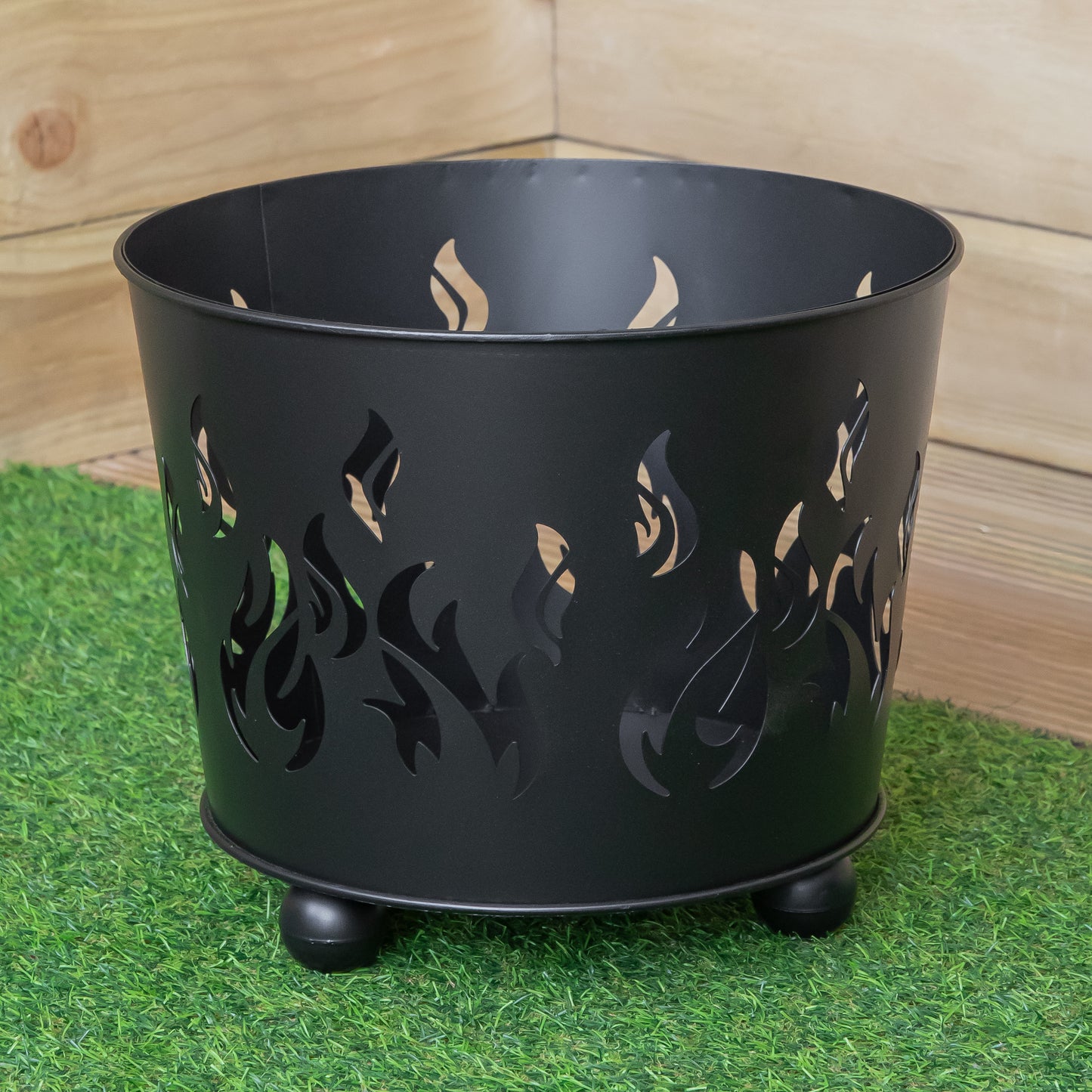 32cm Black Steel Fuego Outdoor Garden Firebasket