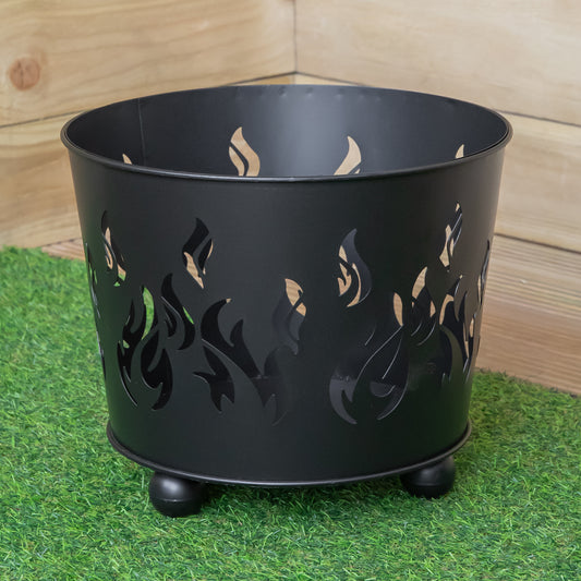 32cm Black Steel Fuego Outdoor Garden Firebasket