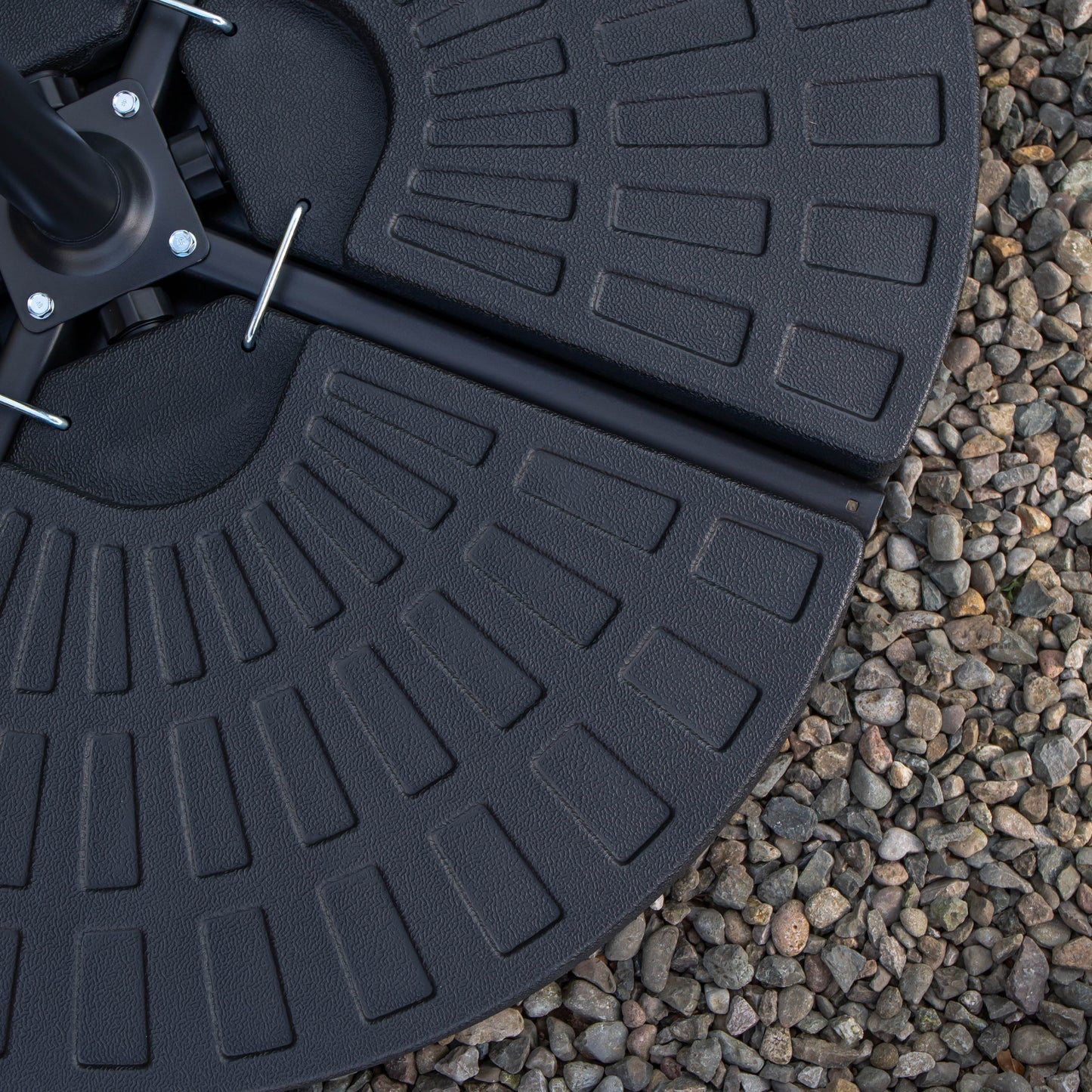 Factory Seconds: Samuel Alexander 70kg 4 PCS Cantilever Parasol Base Weights Set Water or Sand Heavy Duty Parasol Weights for Banana and Hanging Garden Furniture Patio Decking Canopy Outdoor Large Garden Parasol Weights