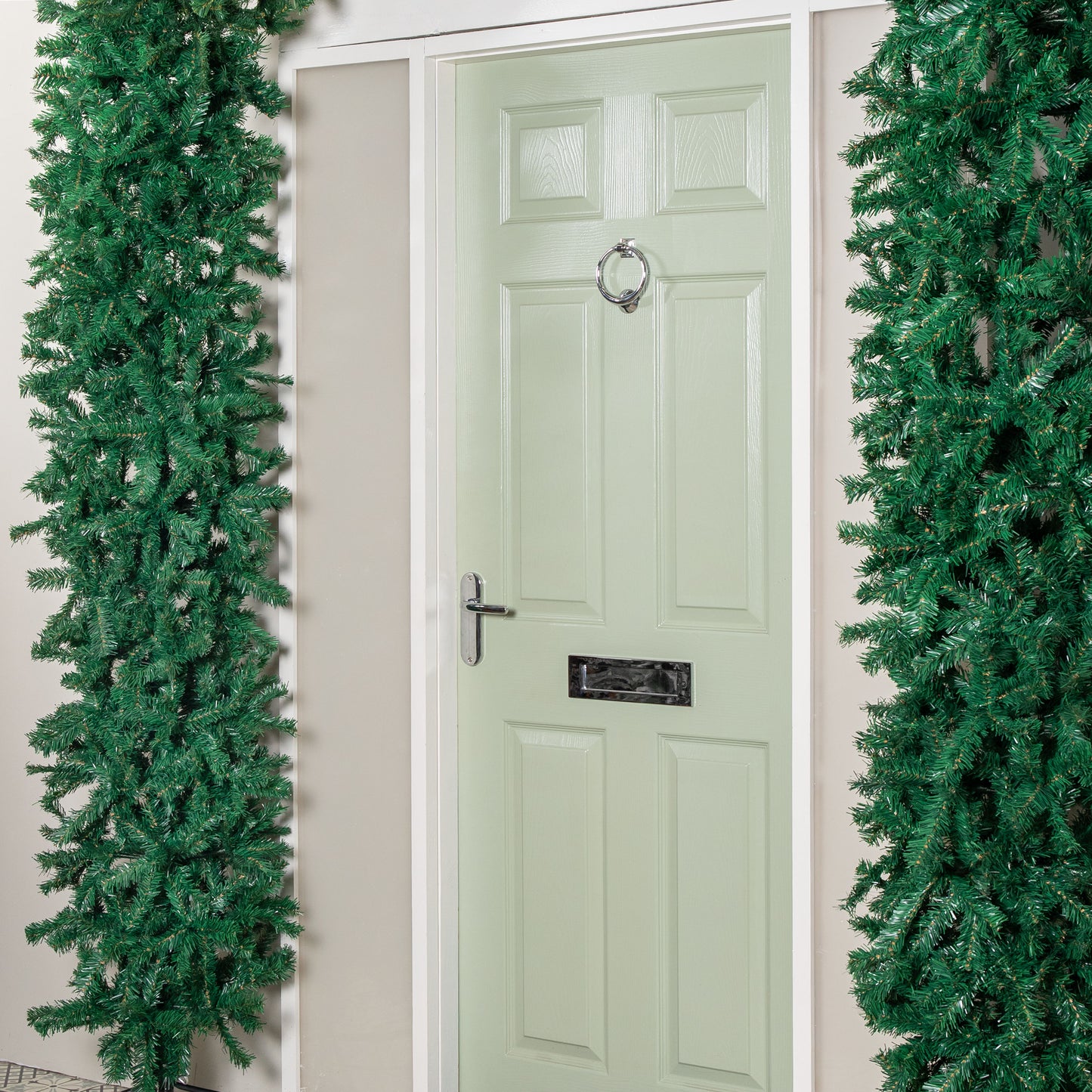 8ft (2.55m) Samuel Alexander Double Door Plain Green Christmas Tree Arch with 2000 Tips