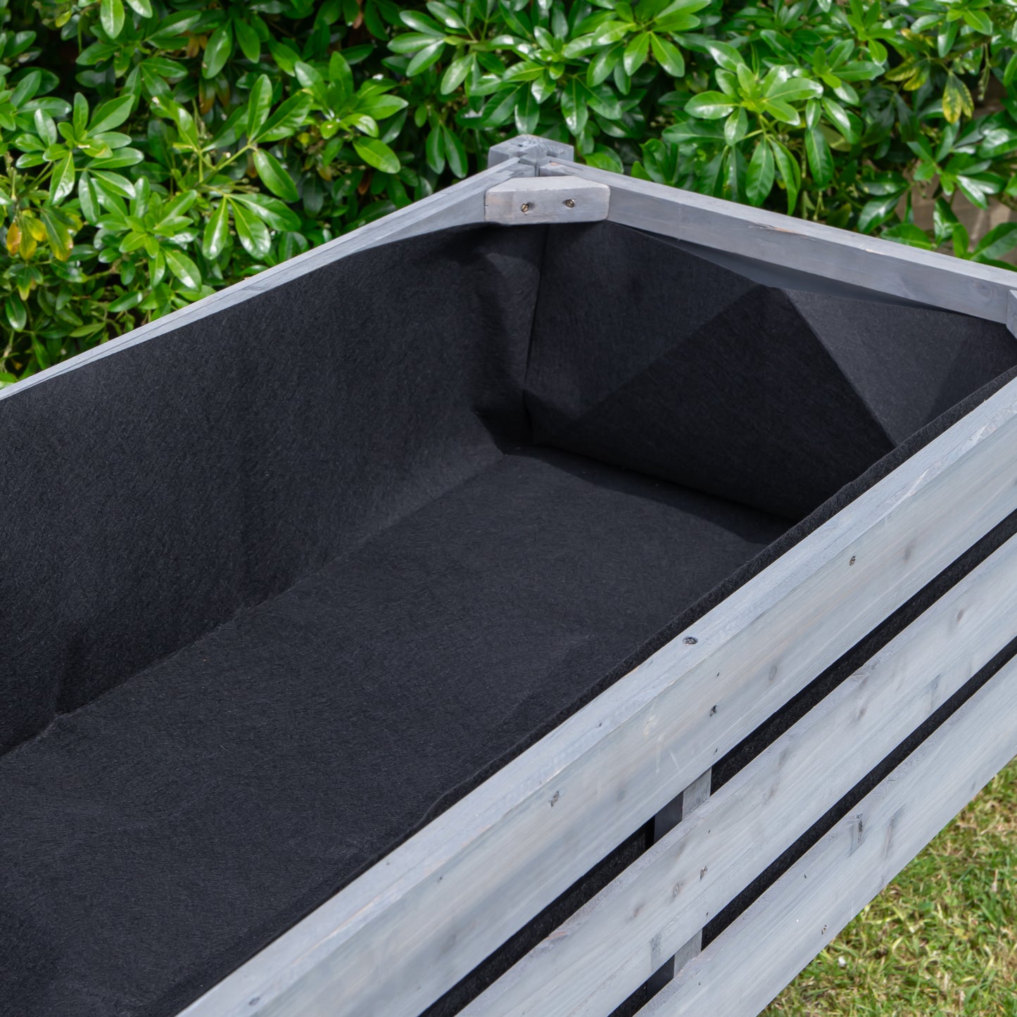 75 x 123cm Samuel Alexander Large Raised Grey Wooden Garden Bed Planter with Slatted Base