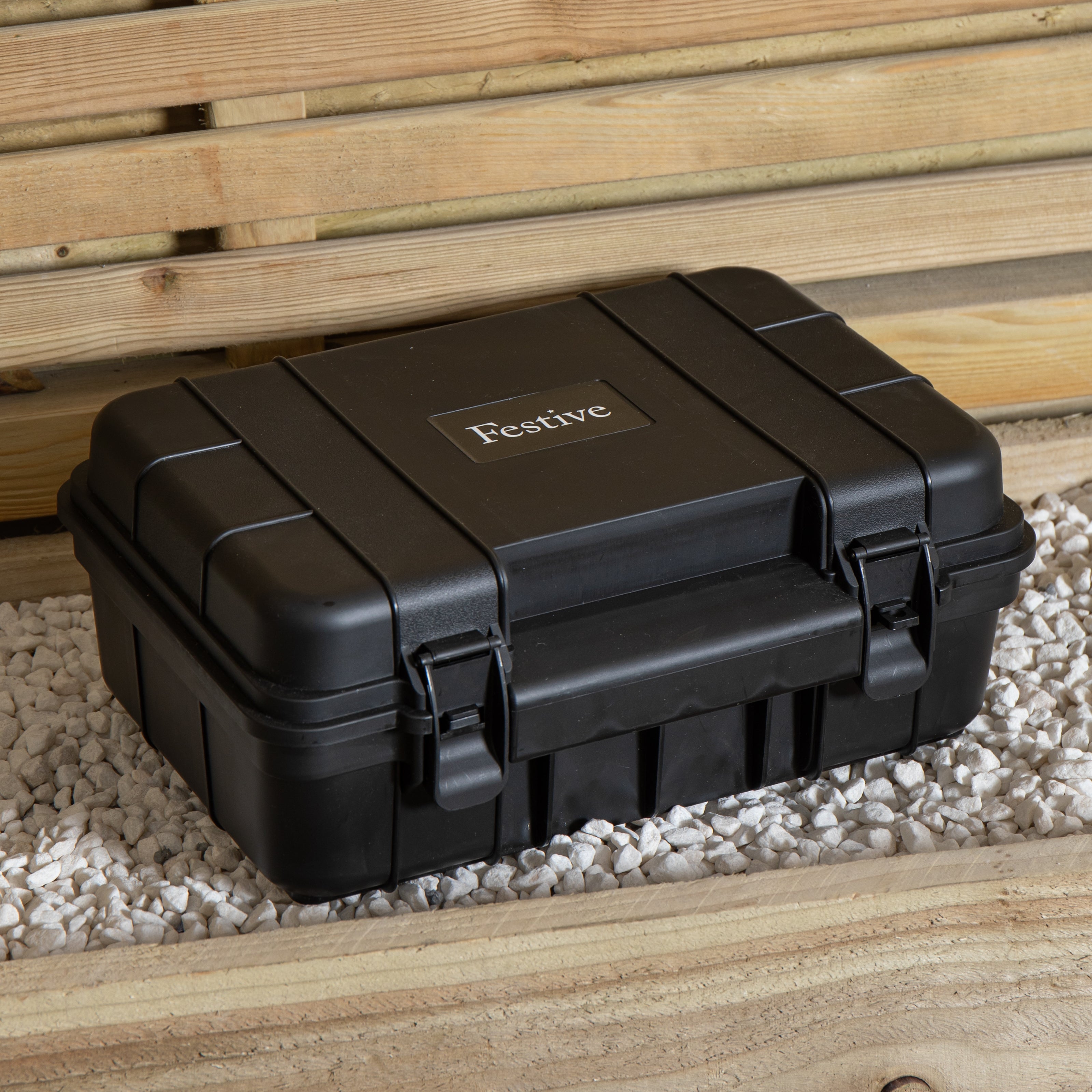 34cm x 21cm Large Black Outdoor Weatherproof Connection Box with Exten ...