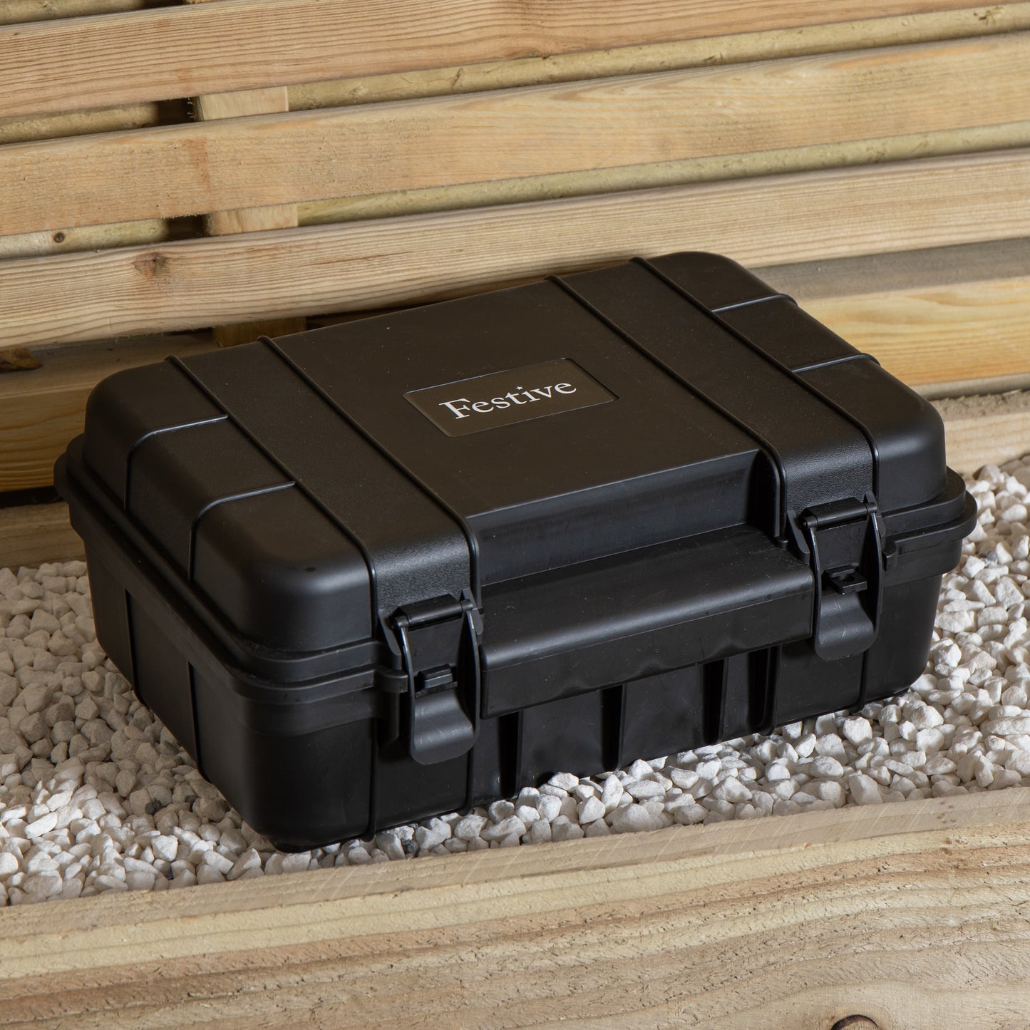 34cm x 21cm Large Black Outdoor Weatherproof Connection Box with Extension Cable
