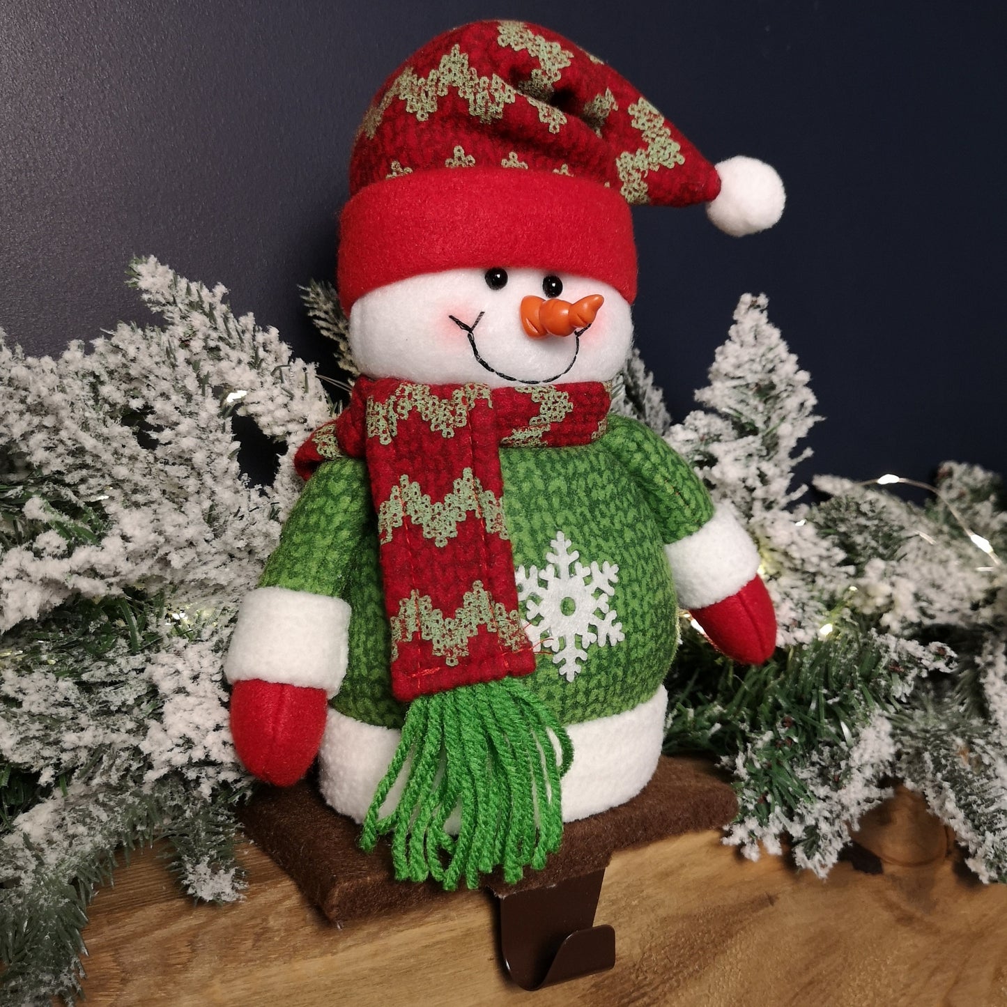 28cm Plush Christmas Snowman Stocking Holder Decoration