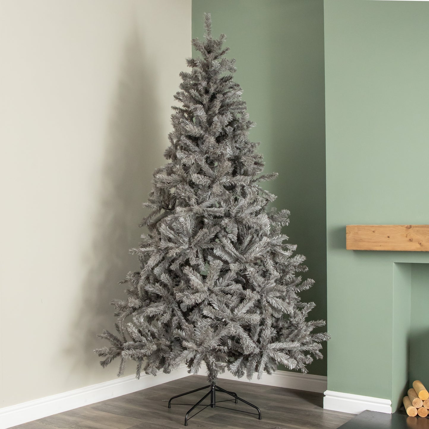 8ft (2.4m) Plain Grey Colorado Spruce Wrapped Christmas Tree 1097 Tips