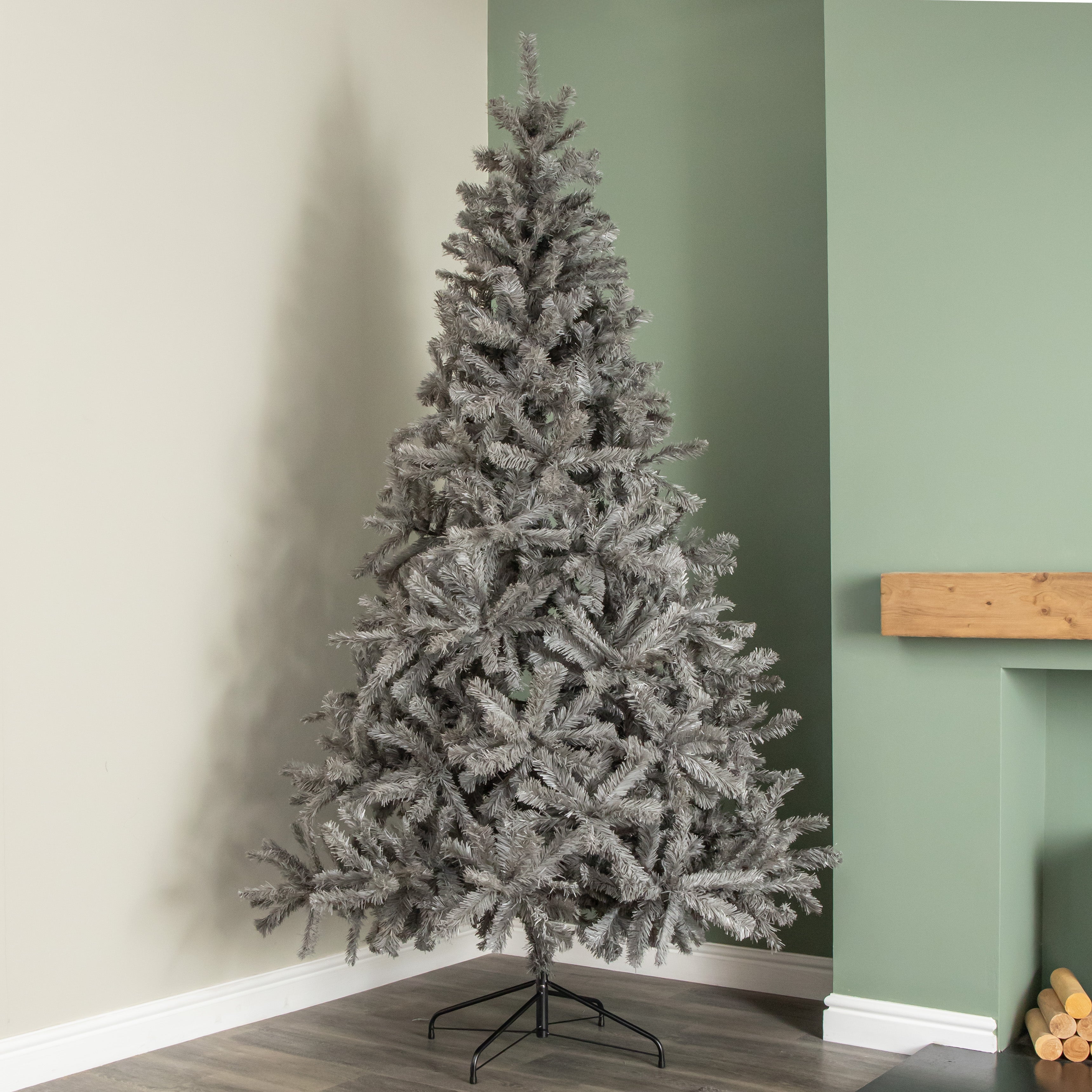 8ft (2.4m) Plain Grey Colorado Spruce Wrapped Christmas Tree 1097 Tips