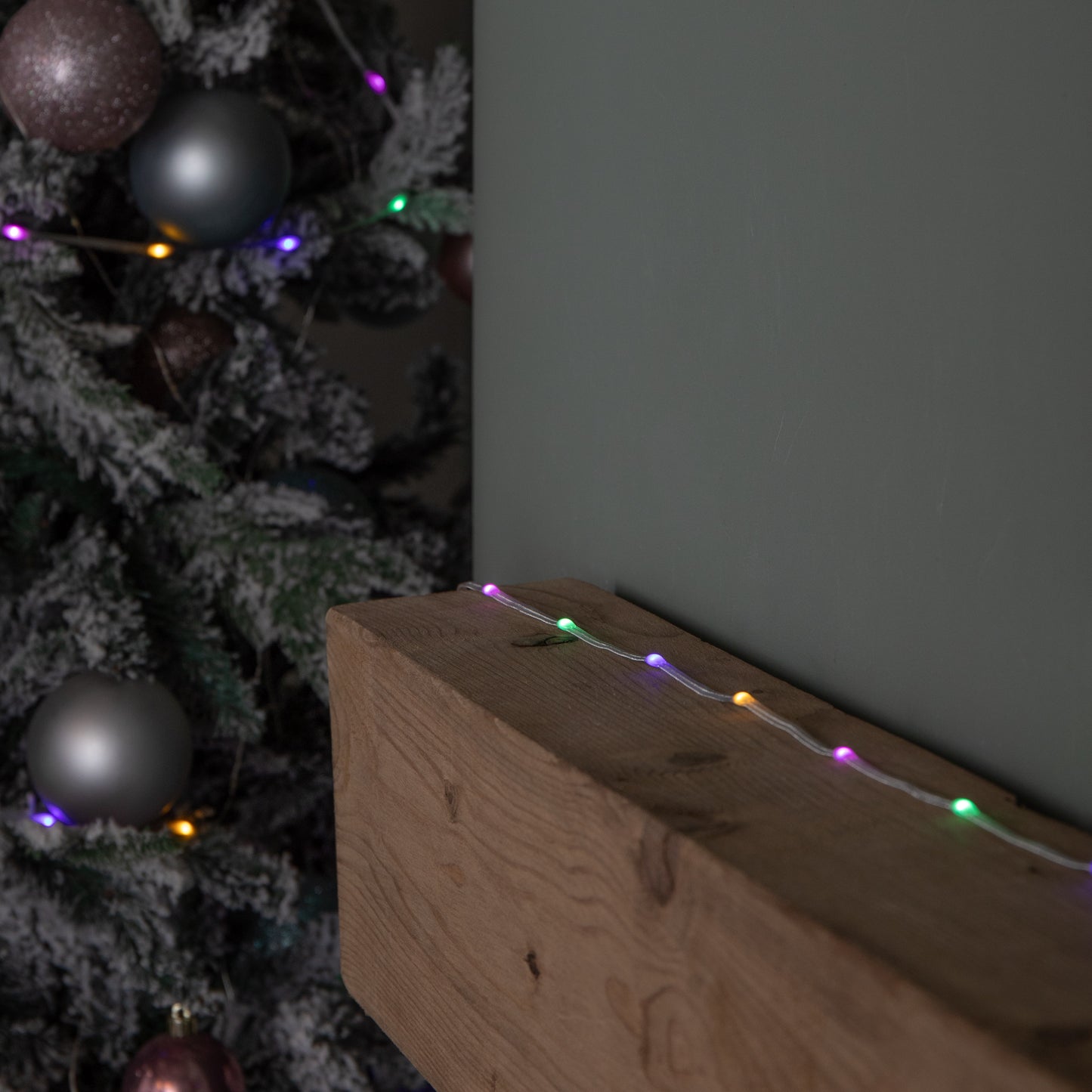 37.5m Light up Christmas Two Tone String Lights with 500 Warm White & Multi-Coloured LEDs