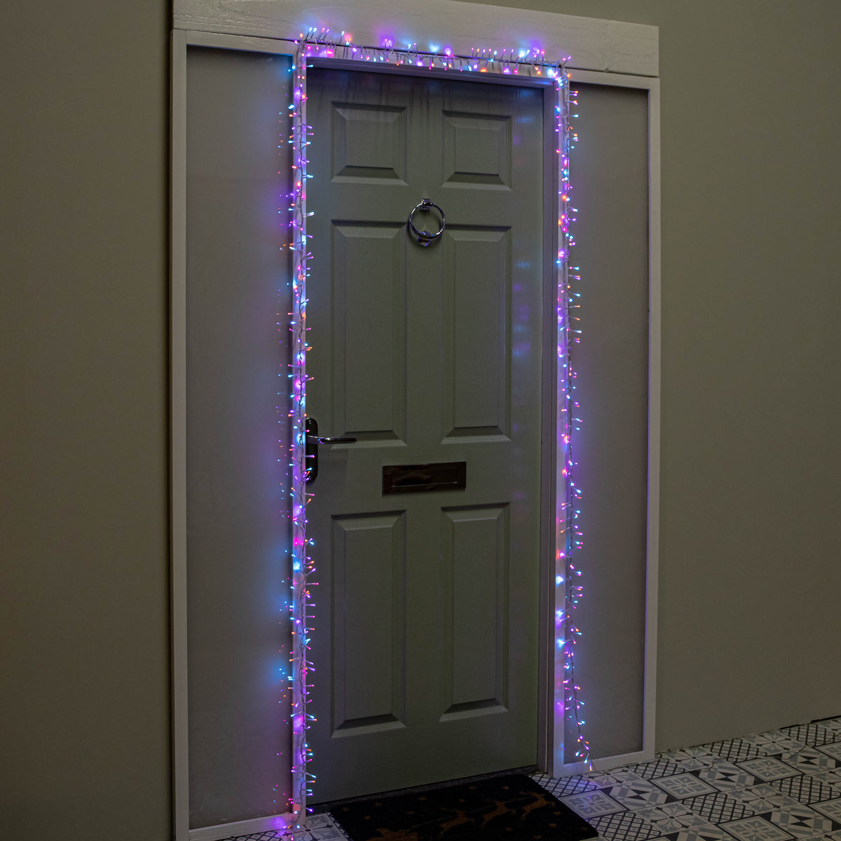 5.5m 440 LED SupaBrights Door Christmas String Lights with Timer in Rainbow